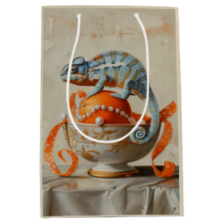 Sacola Para Presentes Média Laranja - Folha de Papel