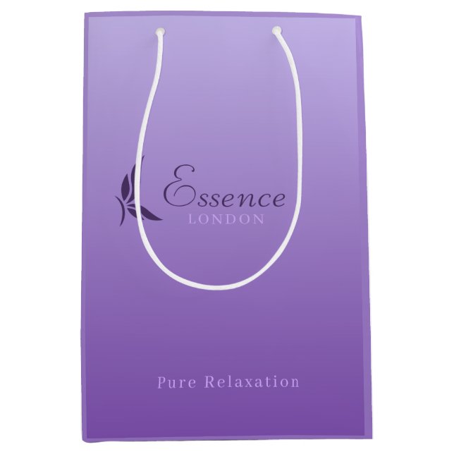 Sacola Para Presentes Média Lavanda Bliss Personalizado Spa Gift Bag (Frente)