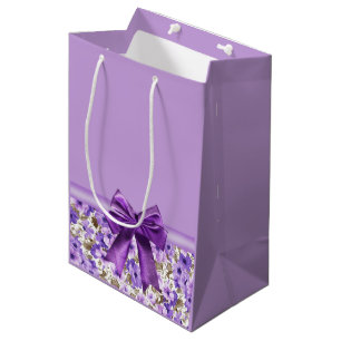 Sacola Para Presentes Média Lavanda romântica