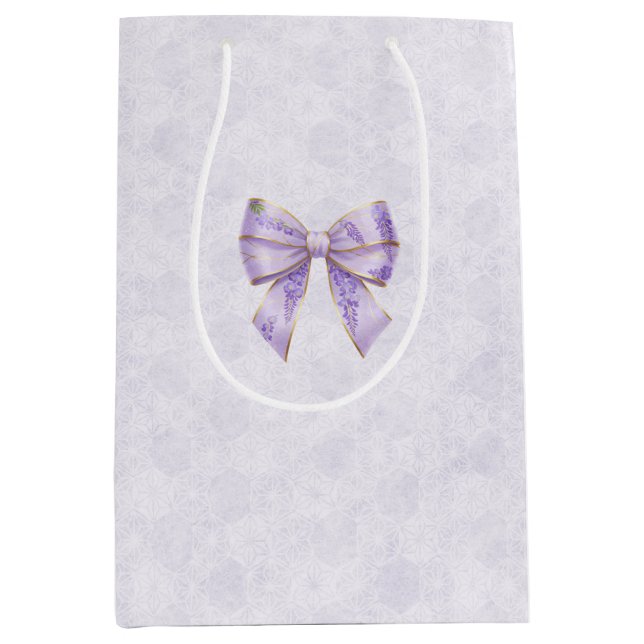 Sacola Para Presentes Média Lavender Wisteria Ribbon – Japanese-Inspired (Frente)