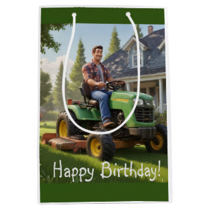 Sacola Para Presentes Média Lawnmower Man Birthday