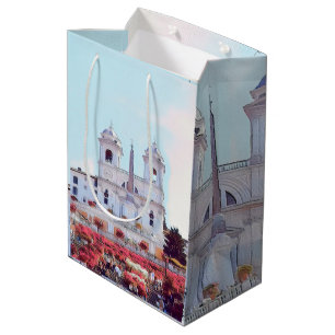 Sacola Para Presentes Média ldp PIAZZA DI SPAGNA - Roma - com flores