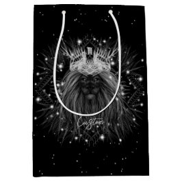 Sacola Para Presentes Média Leão de Starlight com Monograma Coroa
