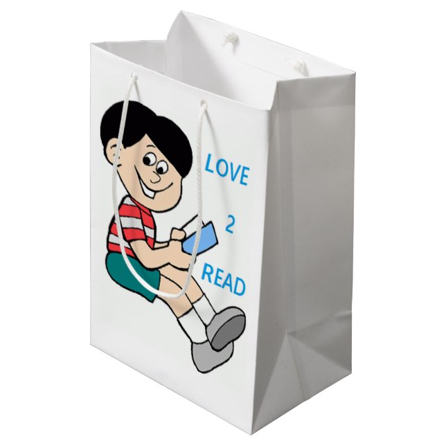 SACOLA PARA PRESENTES MÉDIA LEITURA DO AMOR 2 (Frente inclinada)