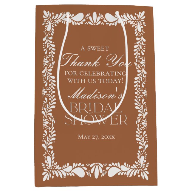 Sacola Para Presentes Média Lembrancinhas de Chá de Panela com Azulejos Clay T (Frente)