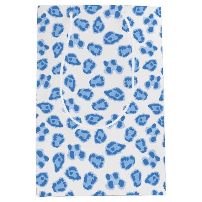 Sacola Para Presentes Média Leopard Dot in Blue Porcelain (Frente)