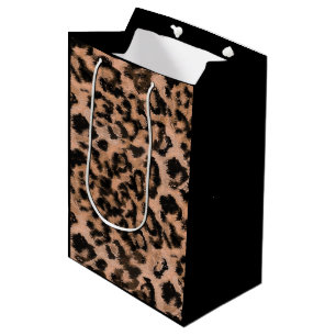 Sacola Para Presentes Média Leopardo - impressão de animais com impressão