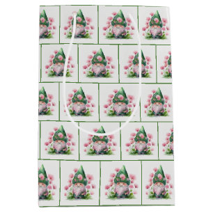Sacola Para Presentes Média Leprechaun Irlandês No Jardim