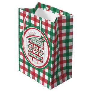Sacola Para Presentes Média Letreiro retrovisor dos papais noeis - Feliz de hu