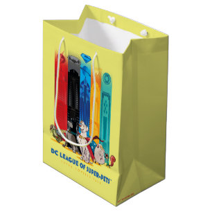 Sacola Para Presentes Média Liga DC das Torres de Metrópolis de Super Pets