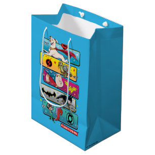 Sacola Para Presentes Média Liga DC de Painéis Super Pets