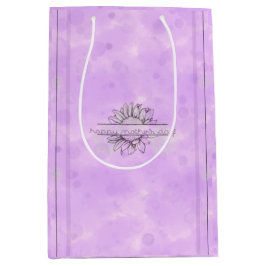 Sacola Para Presentes Média Lilac Dia de as mães de girassol Saco médio para p
