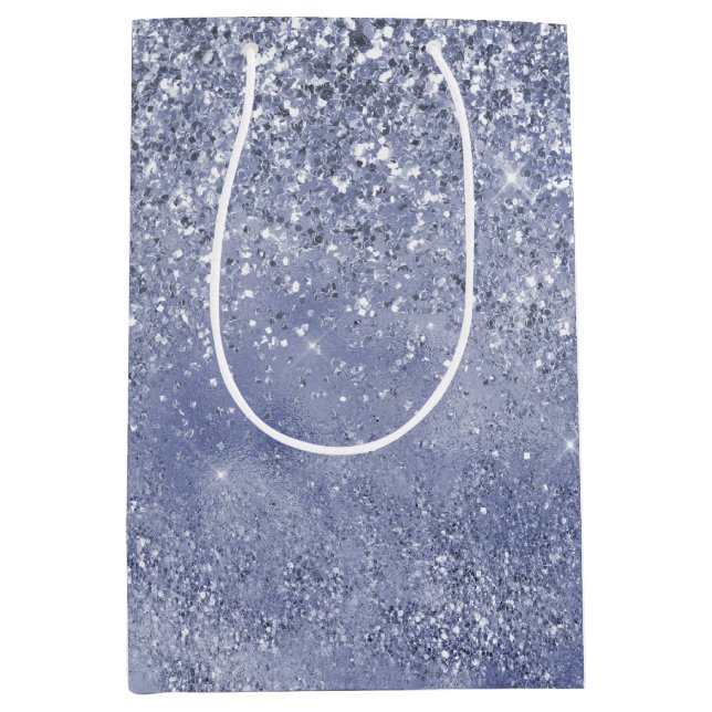 Sacola Para Presentes Média Lilac Purple Glitter Glitz brilho (Frente)