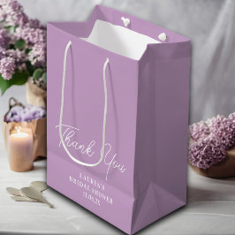 Sacola Para Presentes Média Lilac Roxo Minimalista Saquinho de Obrigado Chá de