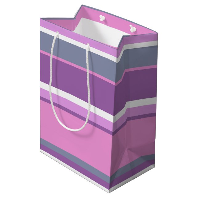 Sacola Para Presentes Média Lilac stripes (Verso inclinado)
