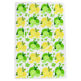 Sacola Para Presentes Média Limão de limões| limão de limão fatias de citrinos