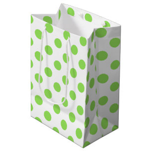 Sacola Para Presentes Média Limão e bolinhas brancas