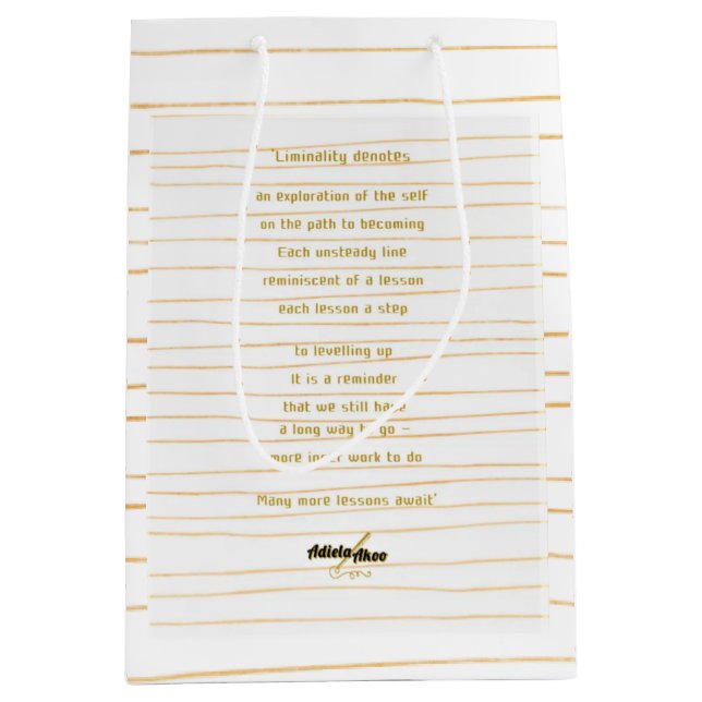 Sacola Para Presentes Média Liminalidade Saco Médio Presente pela Poeta Adiela (Frente)