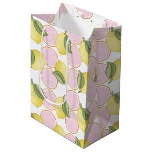 Sacola Para Presentes Média Limonada Cor-de-rosa Limão Limão Bag de Aniversári