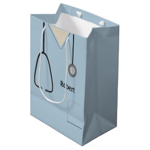 Sacola Para Presentes Média Limpeza Médica Azul Claro MGB