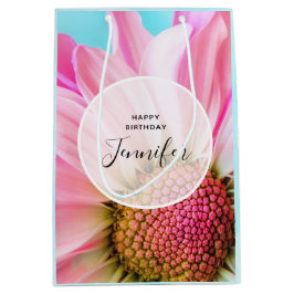 Sacola Para Presentes Média Linda Flor Rosa Fechar Foto