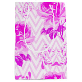 Sacola Para Presentes Média Linda Vintage Purple Floral