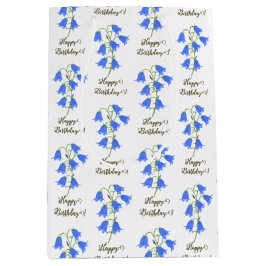 Sacola Para Presentes Média Lindos Bluebells White