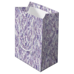 Sacola Para Presentes Média Lindos Flores Lavanda Chás de Noiva
