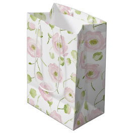 Sacola Para Presentes Média Lindos Flores Rosa Bege Menta Chuveiro Nupcial