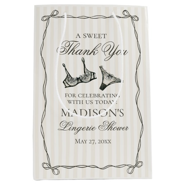Sacola Para Presentes Média Lingerie Preta Favor para Festa de Despedida de So (Frente)