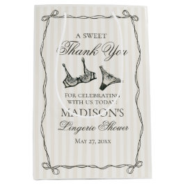 Sacola Para Presentes Média Lingerie Preta para Chuveiro Favor para Despedida 