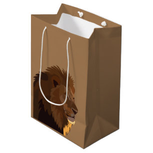Sacola Para Presentes Média Lion Animal Willife Lion