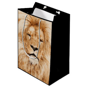 SACOLA PARA PRESENTES MÉDIA LION PORTRAIT
