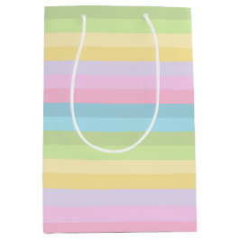 SACOLA PARA PRESENTES MÉDIA LISTRAS AZUL VERDE AMARELO ROSA ROXO PASTEL