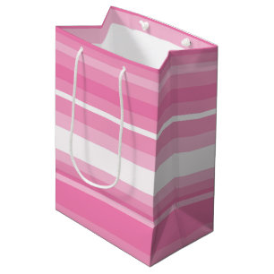 Sacola Para Presentes Média Listras cor-de-rosa