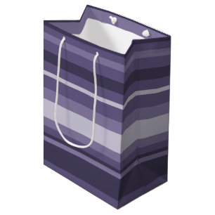 Sacola Para Presentes Média Listras do roxo da urze