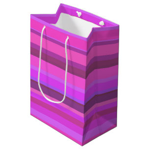 Sacola Para Presentes Média Listras horizontais rosa