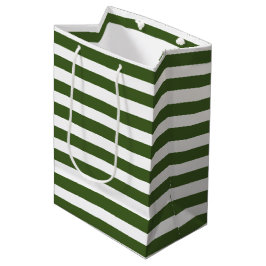 Sacola Para Presentes Média Listras verdes e brancas