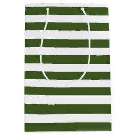 Sacola Para Presentes Média Listras verdes e brancas