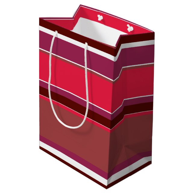 Sacola Para Presentes Média Listras vermelhas (Verso inclinado)