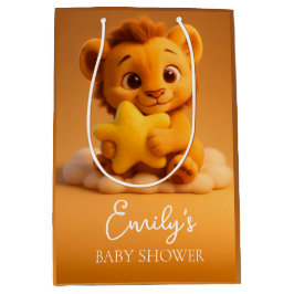 Sacola Para Presentes Média Little Lion & Star - Baby Shower Gift Bag