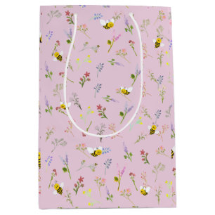 Sacola Para Presentes Média Little Wildflower Está A Caminho De Chá de fraldas