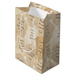 Sacola Para Presentes Média Livros de Creme Inspiradores Magia