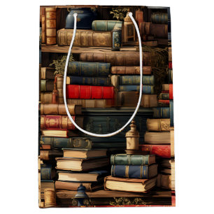 Sacola Para Presentes Média Livros E Plantas