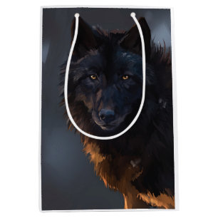 Sacola Para Presentes Média Lobo negro