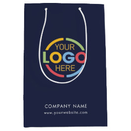 Sacola Para Presentes Média Logotipo comercial azul da empresa do Marinho mode