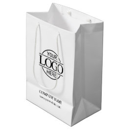 Sacola Para Presentes Média Logotipo comercial da empresa corporativa de preto