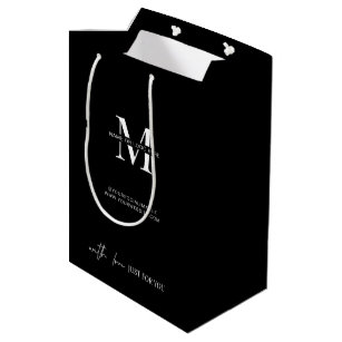 Sacola Para Presentes Média Logotipo comercial minimalista de evento corporati