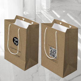 Sacola Para Presentes Média Logotipo comercial personalizado Código QR Mídia s