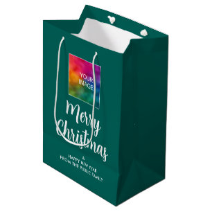Sacola Para Presentes Média Logotipo Comercial Personalizado Ou Texto De Image